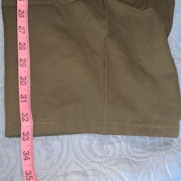 Mens King Size Green  Elastic Waist Pants NWT 100% Cotton Relaxed Fit - Picture 13 of 14